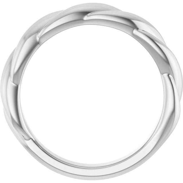 58065 / Ring / 14K White / Polished / Twisted Rope Ring