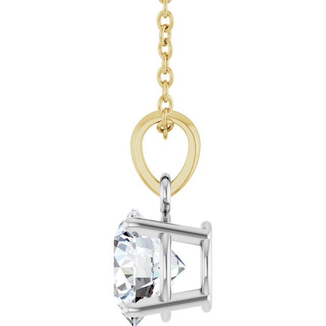 Accented Necklace or Pendant — 14K White/Yellow Gold