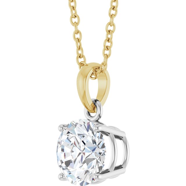 Accented Necklace or Pendant — 14K White/Yellow Gold