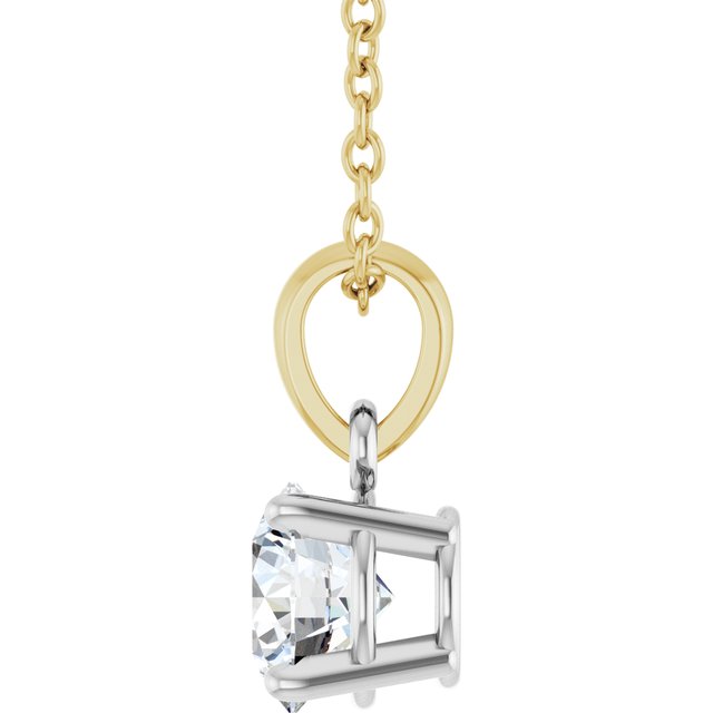 Accented Necklace or Pendant — 14K White/Yellow Gold