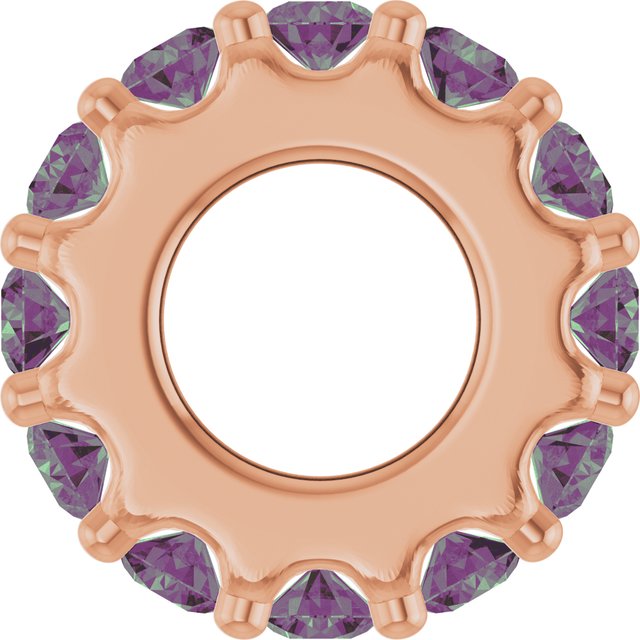 Birthstone Spacer Charm & Gemstone Pendant — 14K Rose Gold