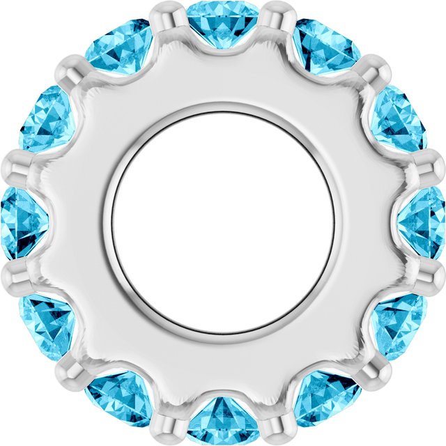 Birthstone Spacer Charm & Gemstone Pendant — Sterling Silver