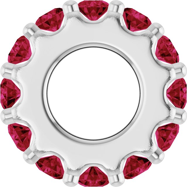 Birthstone Spacer Charm & Gemstone Pendant — Platinum
