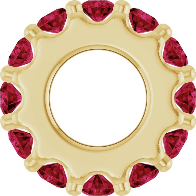 Birthstone Spacer Charm & Gemstone Pendant — 14K Yellow Gold