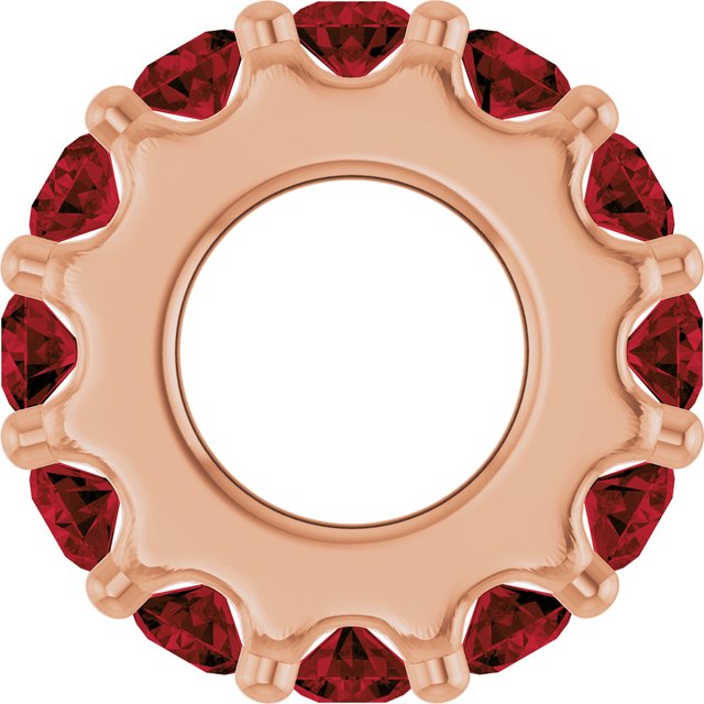 Birthstone Spacer Charm & Gemstone Pendant — 14K Rose Gold