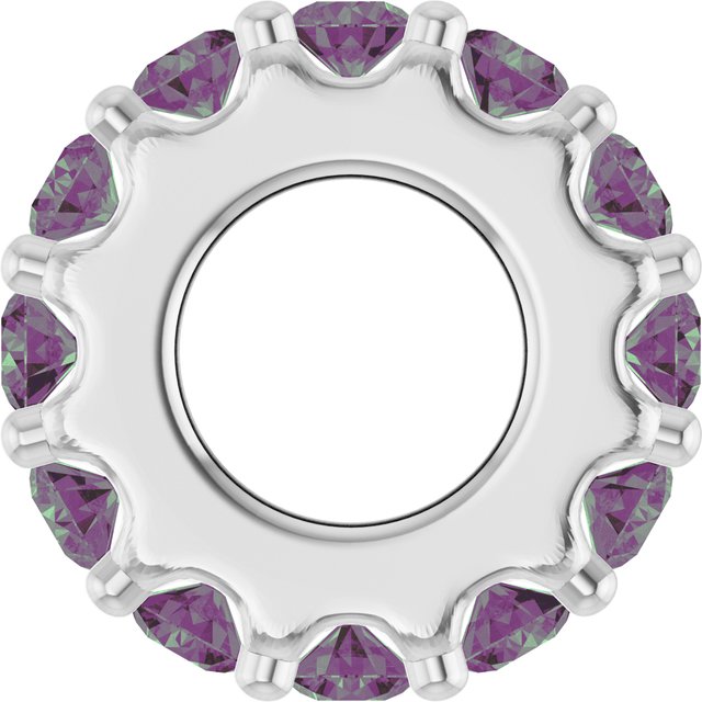 Birthstone Spacer Charm & Gemstone Pendant — 14K White Gold