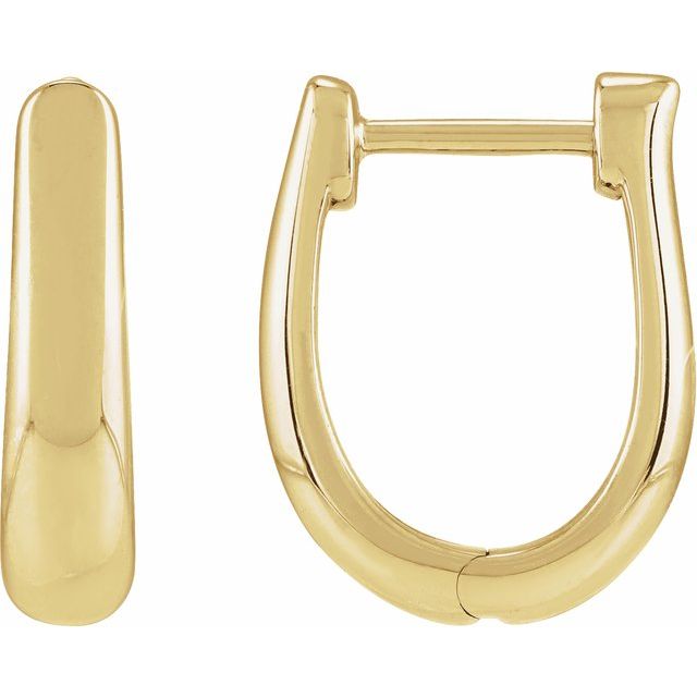 U-Hoop Earrings — 14K Yellow Gold
