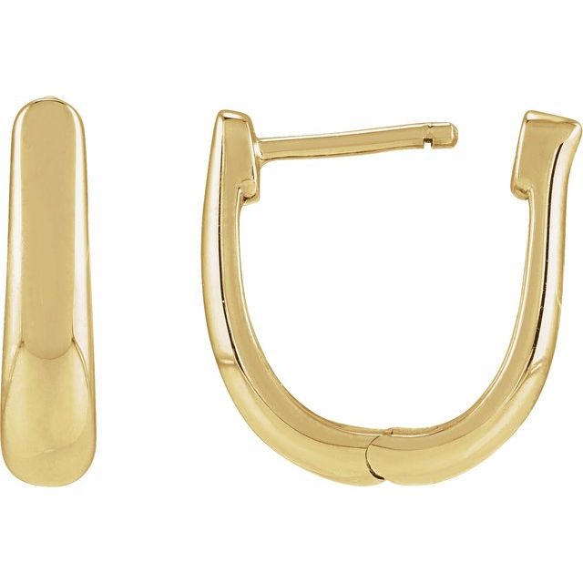 U-Hoop Earrings — 14K Yellow Gold
