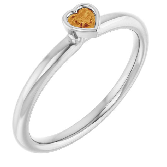 Natural Citrine | Heart | 3 x 3mm
