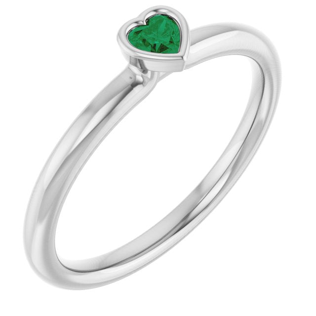 Lab-Grown Emerald | Heart | 3 x 3mm