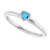 Natural Aquamarine | Heart | 3 x 3mm