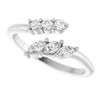 127221 / Ring / Set / 14K White / Lab-Grown Diamond / Marquise / 4 X 2 Mm / Lab-Grown Diamond / Polished / 1/3 Ctw Lab-Grown Diamond Multi-Shape Bypass Ring