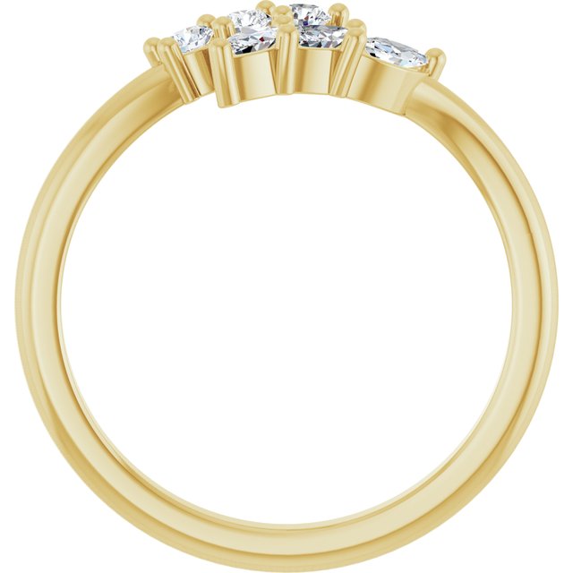 127221 / Ring / Set / 14K Yellow / Lab-Grown Diamond / Marquise / 4 X 2 Mm / Lab-Grown Diamond / Polished / 1/3 Ctw Lab-Grown Diamond Multi-Shape Bypass Ring