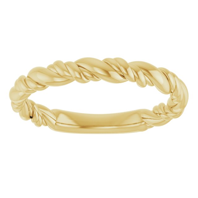 Twisted Rope Stackable Band Ring — 14K Yellow Gold