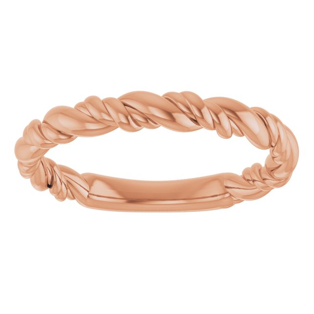 Twisted Rope Stackable Band Ring — 14K Rose Gold