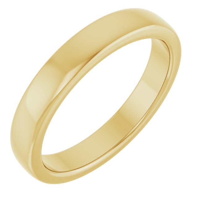 Polished Dome Matching Wedding Band in 14K Yellow Gold