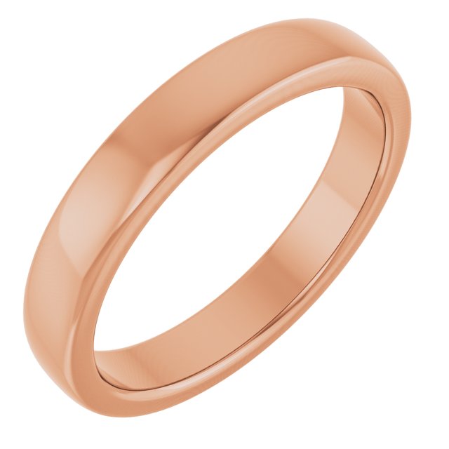 Polished Dome Matching Wedding Band in 14K Rose Gold