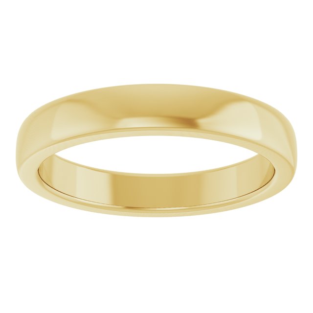 Polished Dome Matching Wedding Band in 14K Yellow Gold
