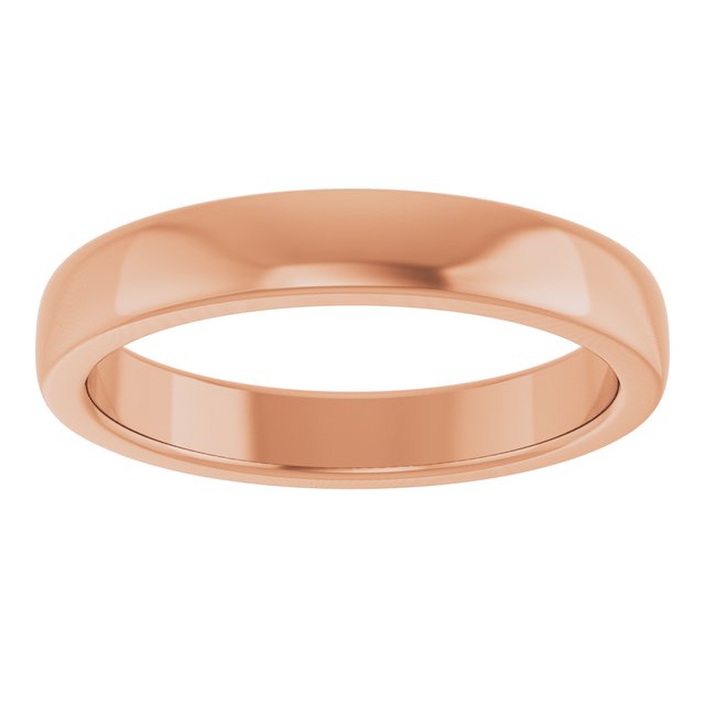 Polished Dome Matching Wedding Band in 14K Rose Gold