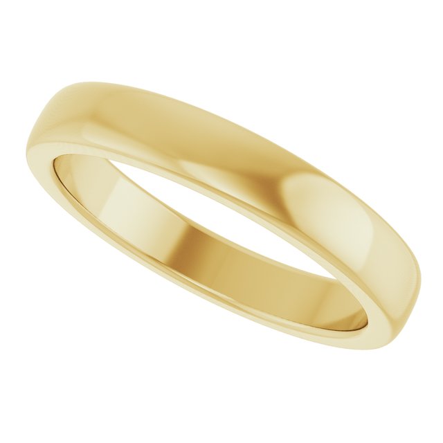 Polished Dome Matching Wedding Band in 14K Yellow Gold