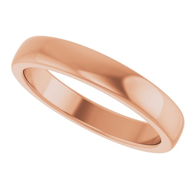 Polished Dome Matching Wedding Band in 14K Rose Gold