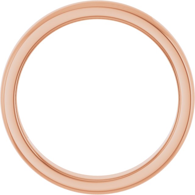 Polished Dome Matching Wedding Band in 14K Rose Gold