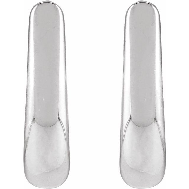 U-Hoop Earrings — 14K White Gold