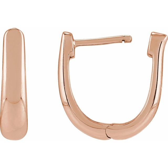 U-Hoop Earrings — 14K Rose Gold
