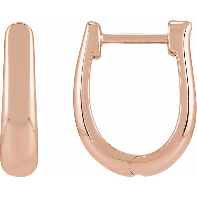 U-Hoop Earrings — 14K Rose Gold