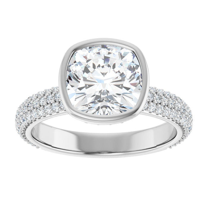 14K White | Cushion