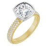 14K Yellow/White | Cushion