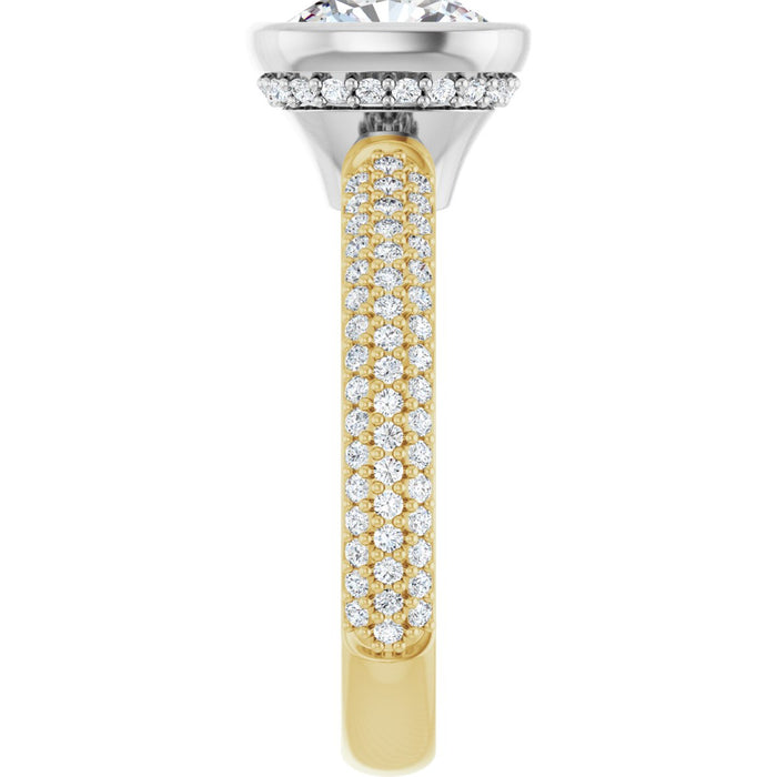14K Yellow/White | Cushion
