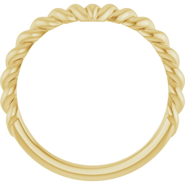 Twisted Rope V-Shaped Contour Wedding Band — 14K Yellow Gold