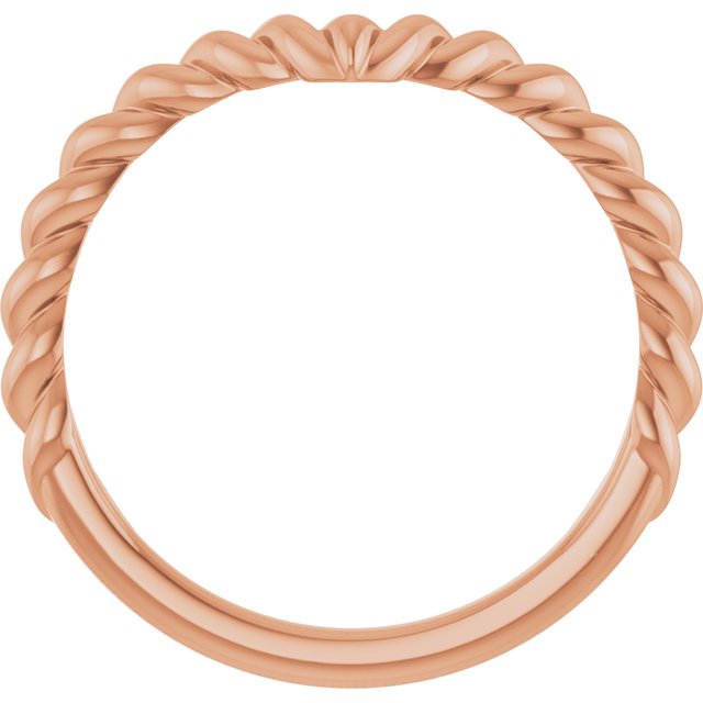 Twisted Rope V-Shaped Contour Wedding Band — 14K Rose Gold
