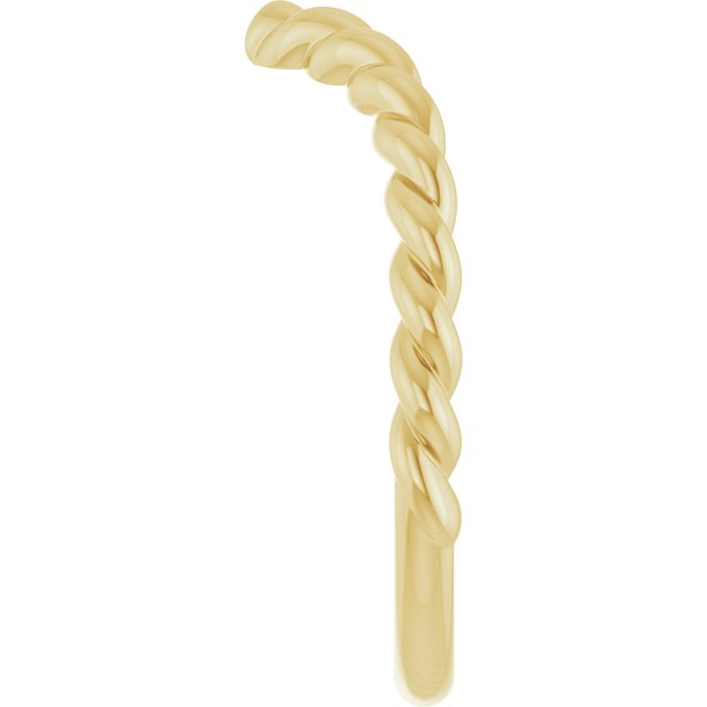 Twisted Rope V-Shaped Contour Wedding Band — 14K Yellow Gold