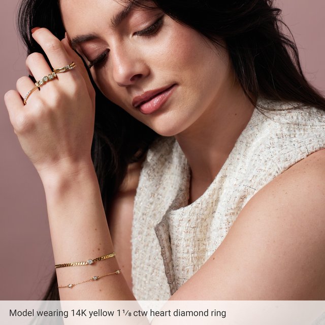 72427 / Ring / Set / 14K Yellow / Natural Pink Tourmaline / Heart / 4 X 4 Mm / Polished / Natural Pink Tourmaline Bezel Set Ring