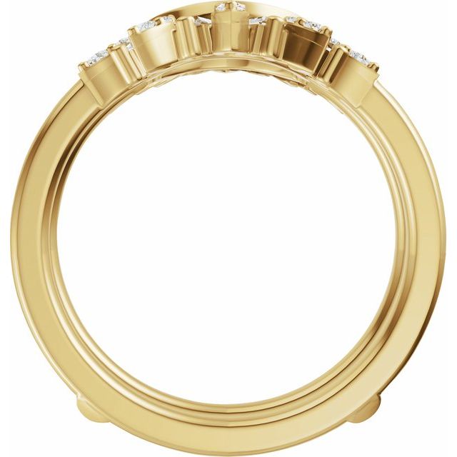 Multi-Shape Diamond Fan Ring Guard — 14K Yellow Gold