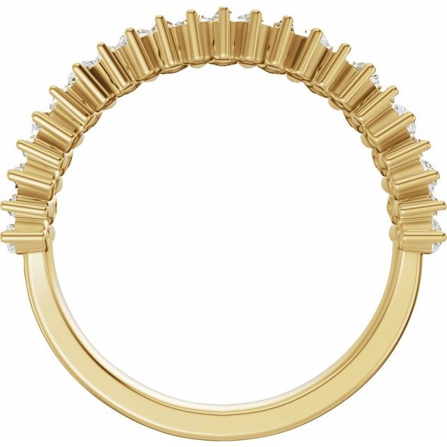 Multi-Shape Double Row Anniversary Band — 14K Yellow Gold