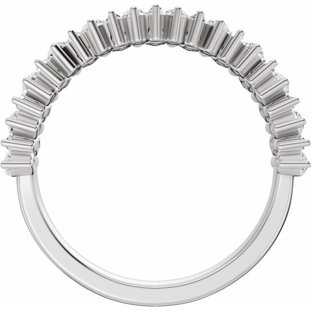 Multi-Shape Double Row Anniversary Band — 14K White Gold