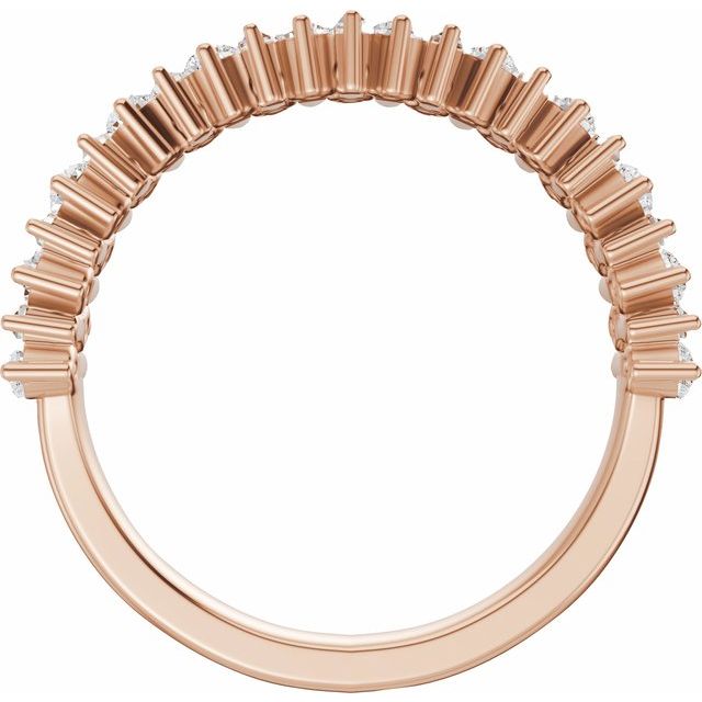 Multi-Shape Double Row Anniversary Band — 14K Rose Gold