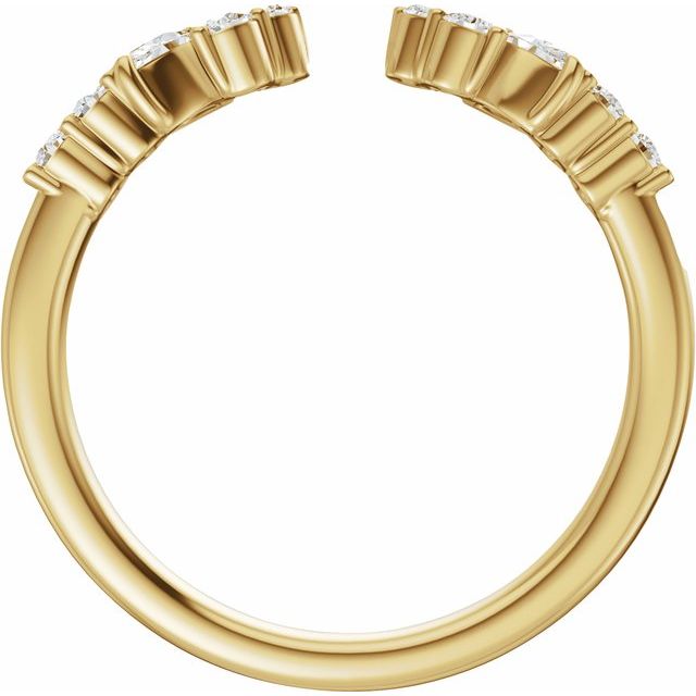 Marquise & Round Diamond Scattered Open Wrap Band — 14K Yellow Gold