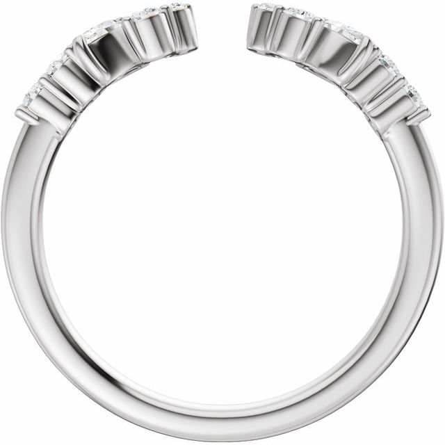 Marquise & Round Diamond Scattered Open Wrap Band — Platinum