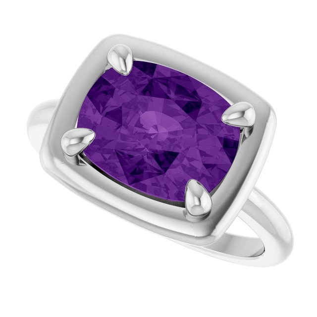 Natural Amethyst | Elongated cushion | 10 x 8mm
