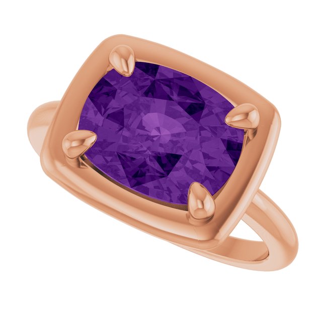 Natural Amethyst | Elongated cushion | 10 x 8mm