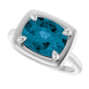 Natural London Blue Topaz | Elongated cushion | 10 x 8mm