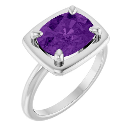 Natural Amethyst | Elongated cushion | 10 x 8mm
