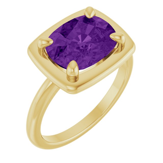 Natural Amethyst | Elongated cushion | 10 x 8mm