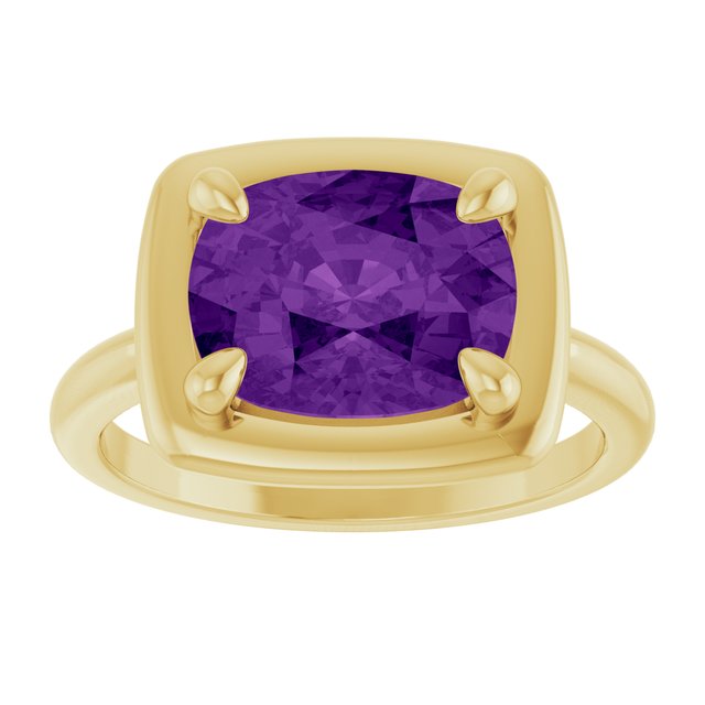 Natural Amethyst | Elongated cushion | 10 x 8mm