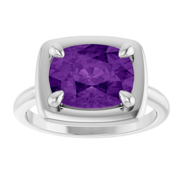 Natural Amethyst | Elongated cushion | 10 x 8mm