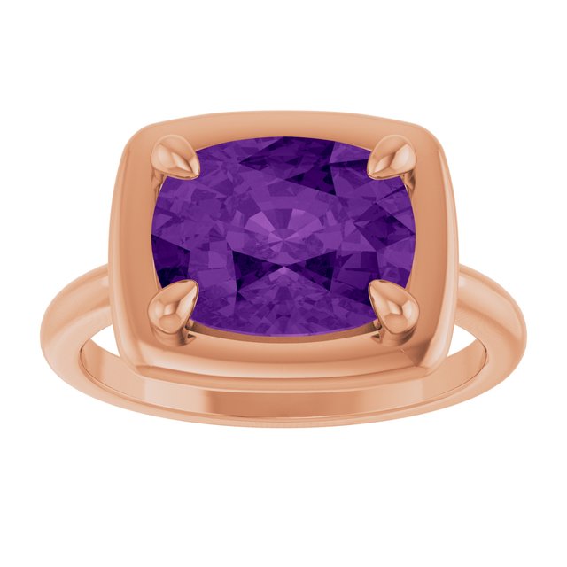 Natural Amethyst | Elongated cushion | 10 x 8mm